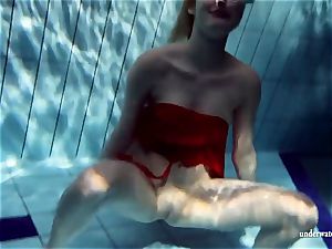 super-hot ash-blonde Lucie French nubile in the pool
