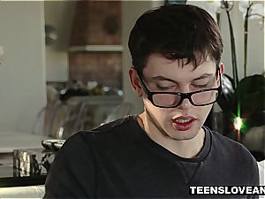 bootie plug teenage prepares for big dick during bible probe
